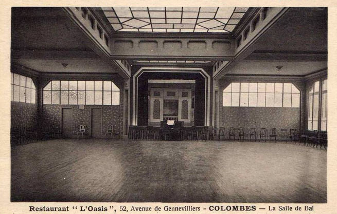 Colombes 58 av agent: Sarre,ancien 52 av de Gennevilliers: Salle de bal de l'OASIS