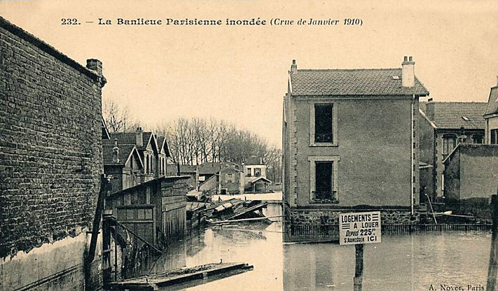 Rue François Faber inondée. 