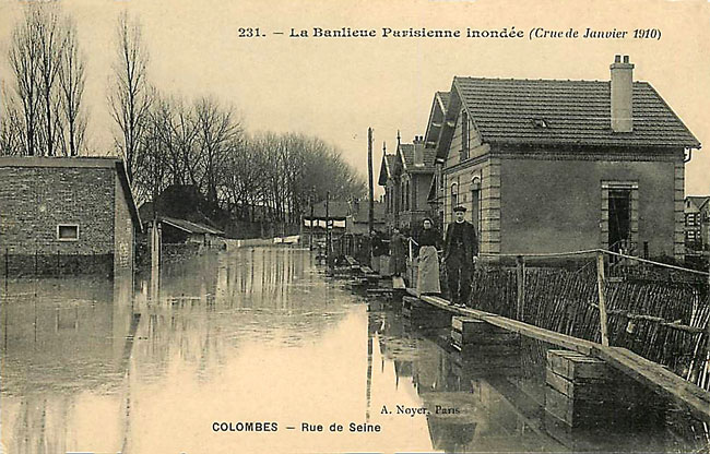 Rue François Faber inondée. 