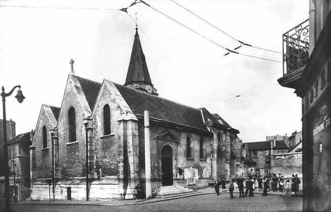 Colombes  ruine église actuelle