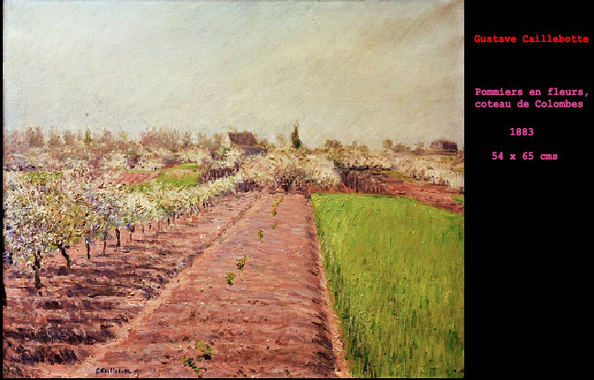 Caillebotte 'pommiers en fleurs coteaux de Colombes' 1883
