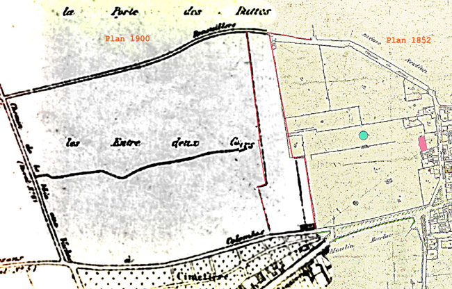 Plan du Quartier Europe du haut 1900 1852