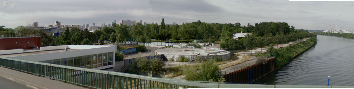 Panoramique du  parc Lagravère vue du pont neuf.  