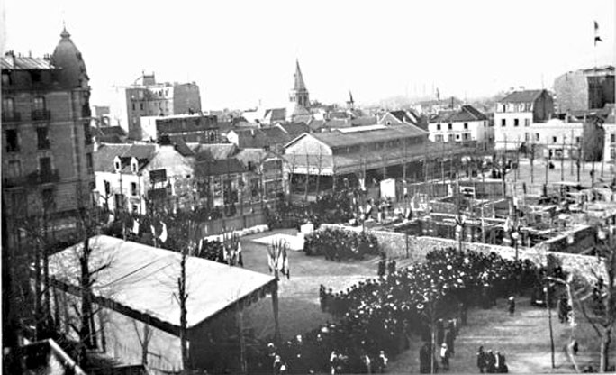 Colombes hôtel de ville,pose de la première pierre