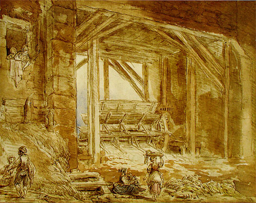 Colombes Moulin joly par Hubert Robert 