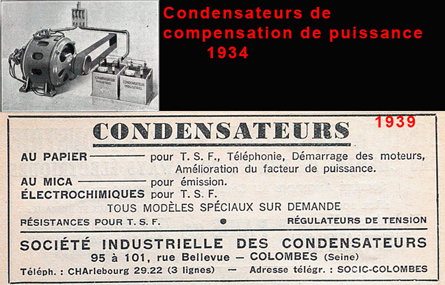pub société industrielle des condensateurs 1934.