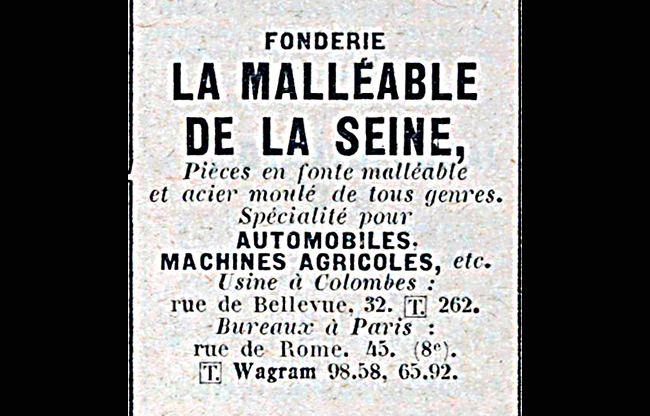 pub La malléable de la seine  1925.
