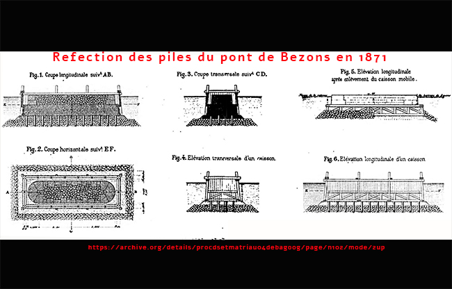 Pont de Bezons réparation 1871