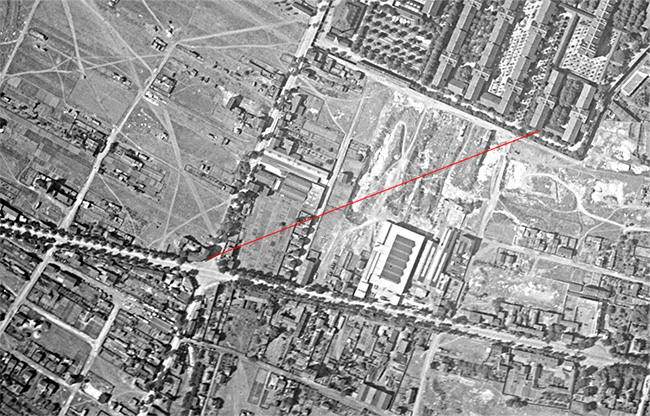 Vue aérienne 1921 quatre chemins Colombes