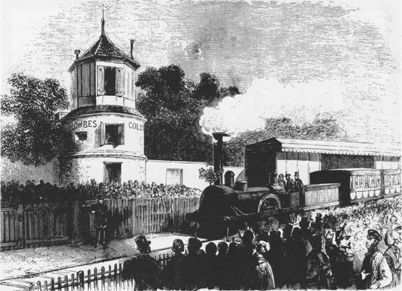 Colombes inauguration de la gare en 1851.