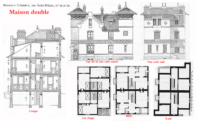 Colombes plan du 14-16 Rue Saint Hilaire