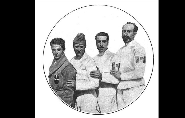 Colombes jeux 1924 : equipe de sabre italienne.