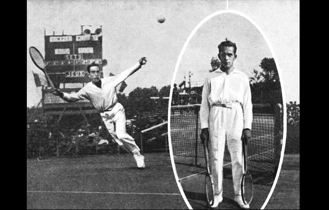 Colombes jeux 1924 :tennis Henri Cochet.