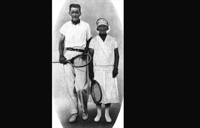 Colombes jeux 1924 :tennis double mixte.