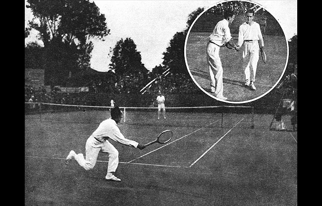 Colombes jeux 1924 :  tennis finale Richards contre Cochet