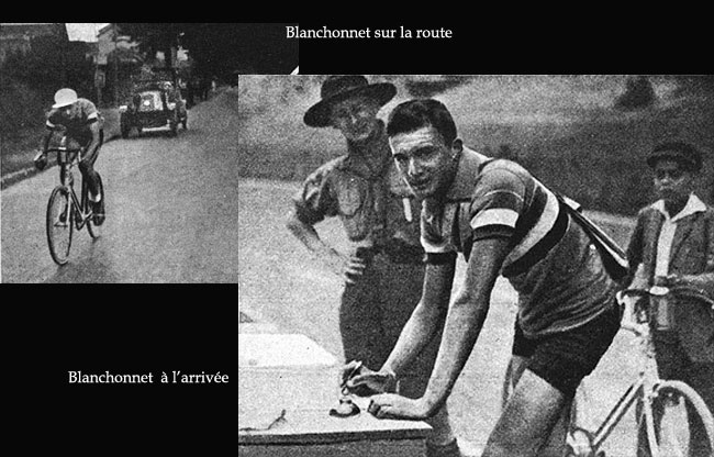 Colombes jeux 1924 :  Arrivée de Blanchonnet.