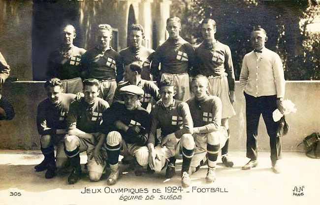 Colombes jeux 1924 : Foot, équipe de Suède.