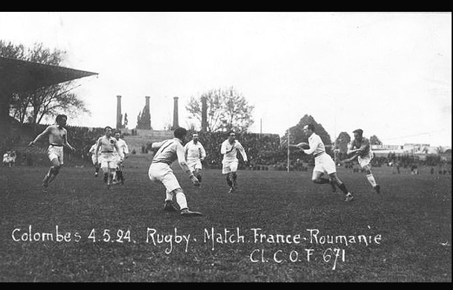 Colombes jeux 1924 : rugby France Roumanie.