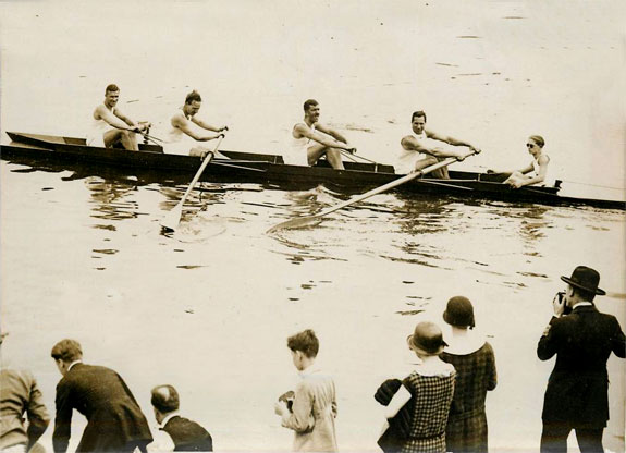 Colombes jeux 1924 :Aviron Quatre Rameurs barrés