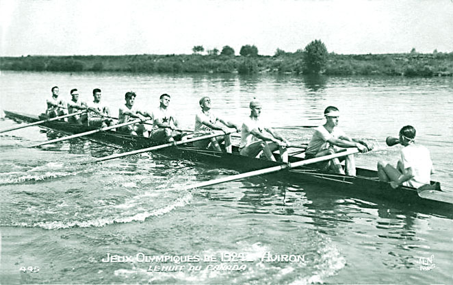 Colombes jeux 1924 :Aviron Huit Rameurs barrés le Canada 