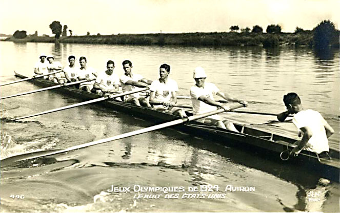 Colombes jeux 1924 :Aviron Huit Rameurs barrés