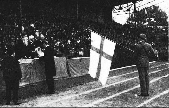 Colombes 1924 remise médaille Finlande.