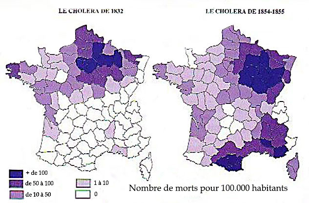 carte du cholera en France
